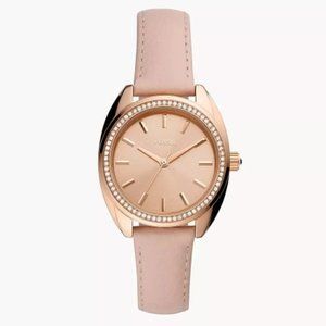 FOSSIL Vale Solar-Powered Pink Leather Watch BQ3773